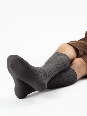 HerzSticht Traditional socks 'Bergdistel' in Grey