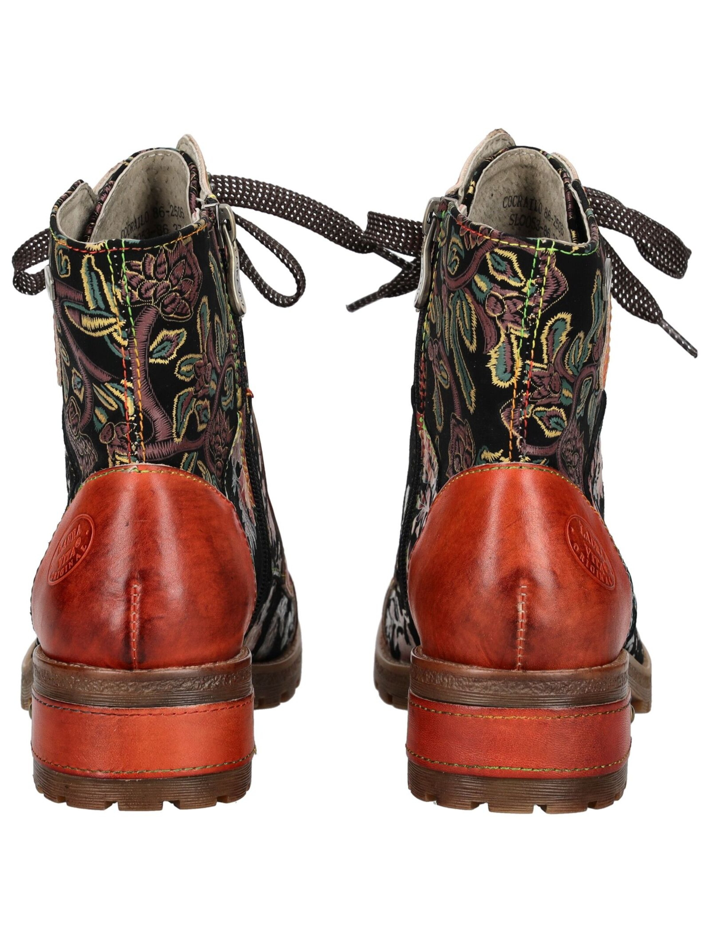 Laura Vita Lace-Up Ankle Boots in Orange