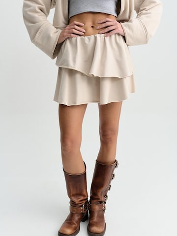 FEMSSY Rock 'AURA SKIRT GREY'‌‌‌‌‌‌‌ in Beige: Vorderseite