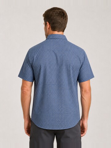 Coupe regular Chemise 'Outdoorhemd Copper Herren Kurzarmhemd kariert große Größen' deproc en bleu