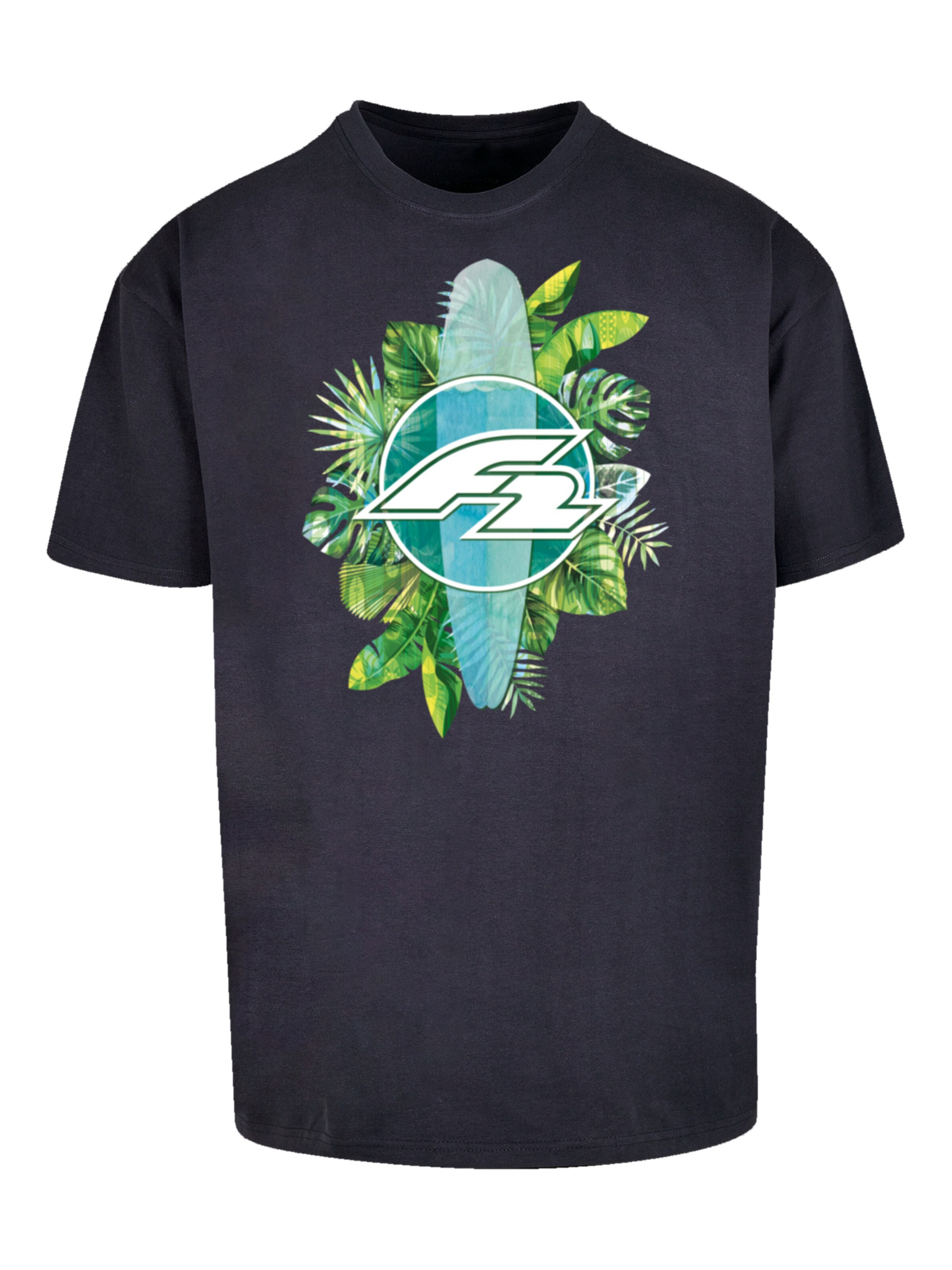 F2 Shirt 'Tropical Surfboards Sommer' in Blue: front