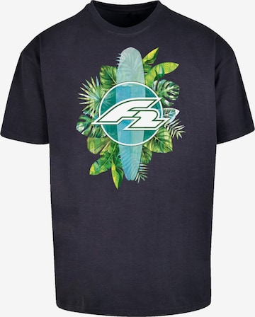 F2 Shirt 'Tropical Surfboards Sommer' in Blue: front