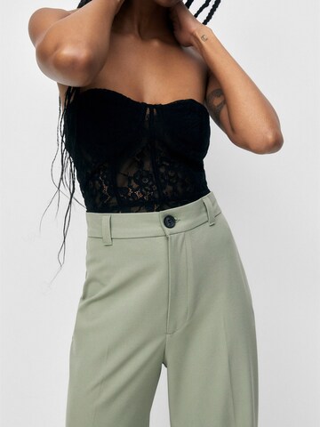 Pull&Bear Wide leg Pantalon in Groen