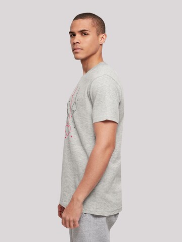 T-Shirt 'Herz Karo Kreuz Pik' F4NT4STIC en gris