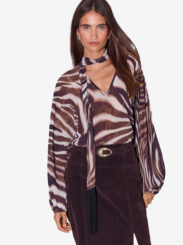 Lipsy Blouse in Brown: front