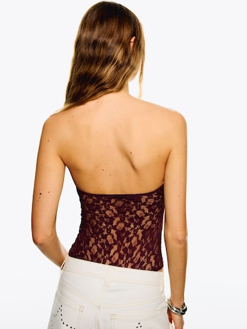 Bershka Shirt bodysuit in Red