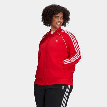 ADIDAS ORIGINALS Zip-Up Hoodie 'Primeblue Sst ' in Red: front