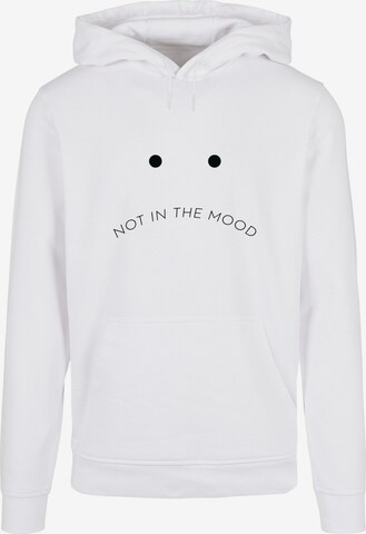 Sweat-shirt 'NITM-Sad Face' Merchcode en blanc : devant