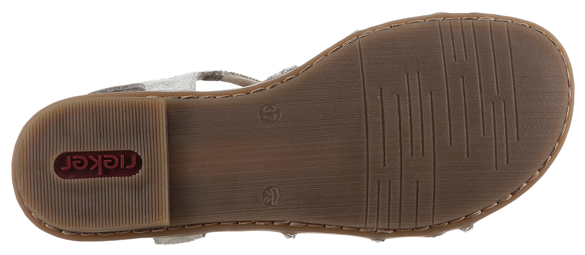 Rieker Sandały z rzemykami w kolorze beżowy