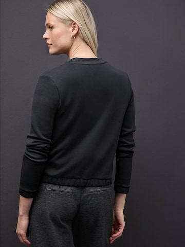 STREET ONE Zip-Up Hoodie in Black