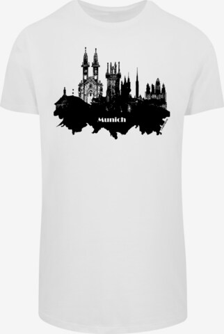 T-Shirt 'Cities Collection - Munich skyline' F4NT4STIC en blanc : devant
