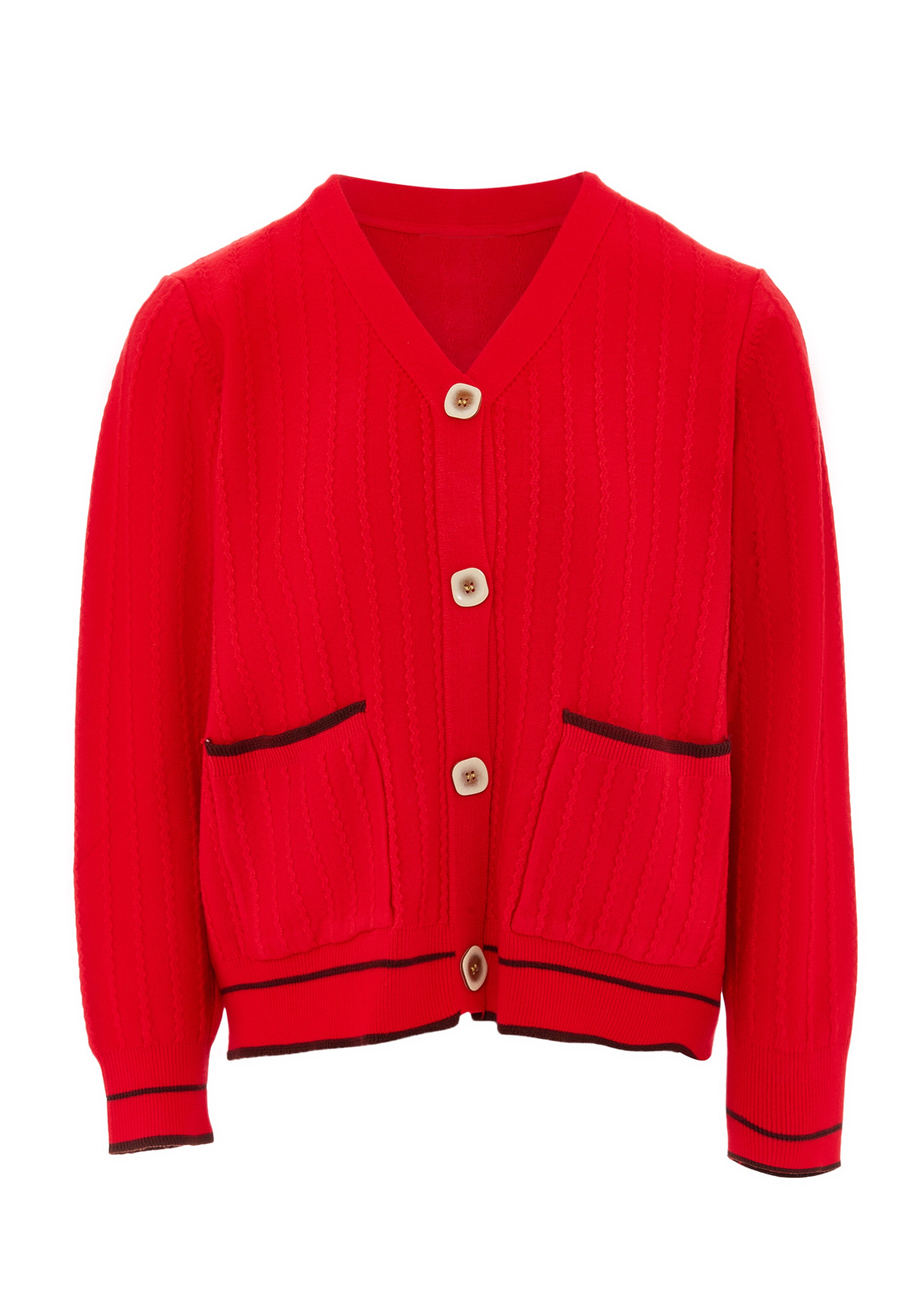 NALLY Strickjacke in Rot: Vorderseite