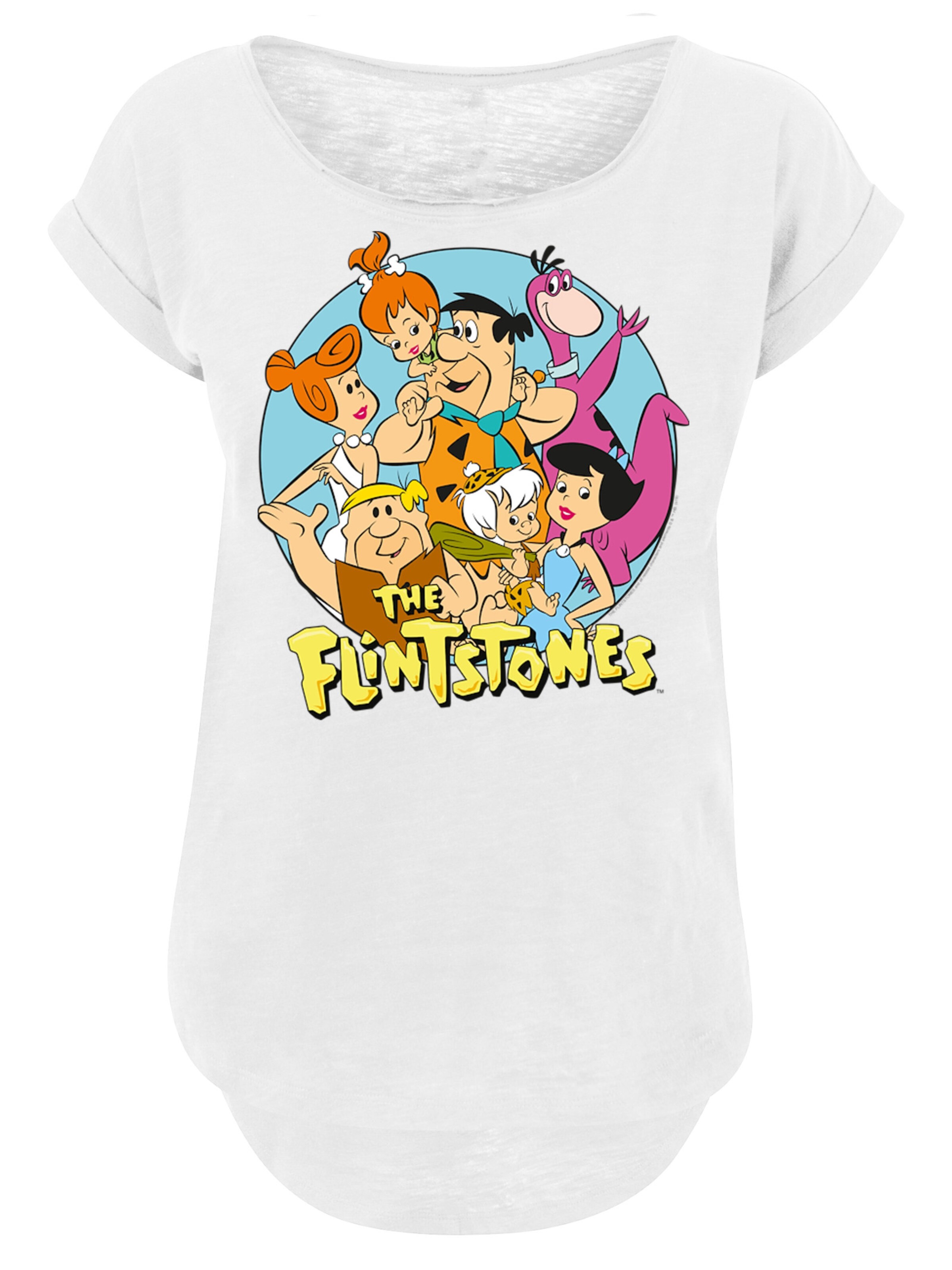 F4NT4STIC Shirt 'Die Familie Feuerstein' in Weiß: Vorderseite