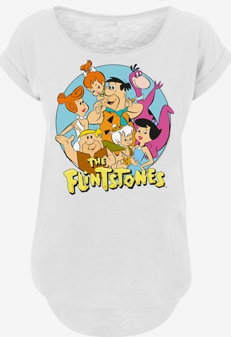 T-shirt 'Die Familie Feuerstein' F4NT4STIC en blanc : devant