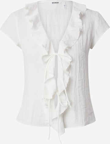 Camicia da donna 'Liv' di WEEKDAY in bianco: frontale