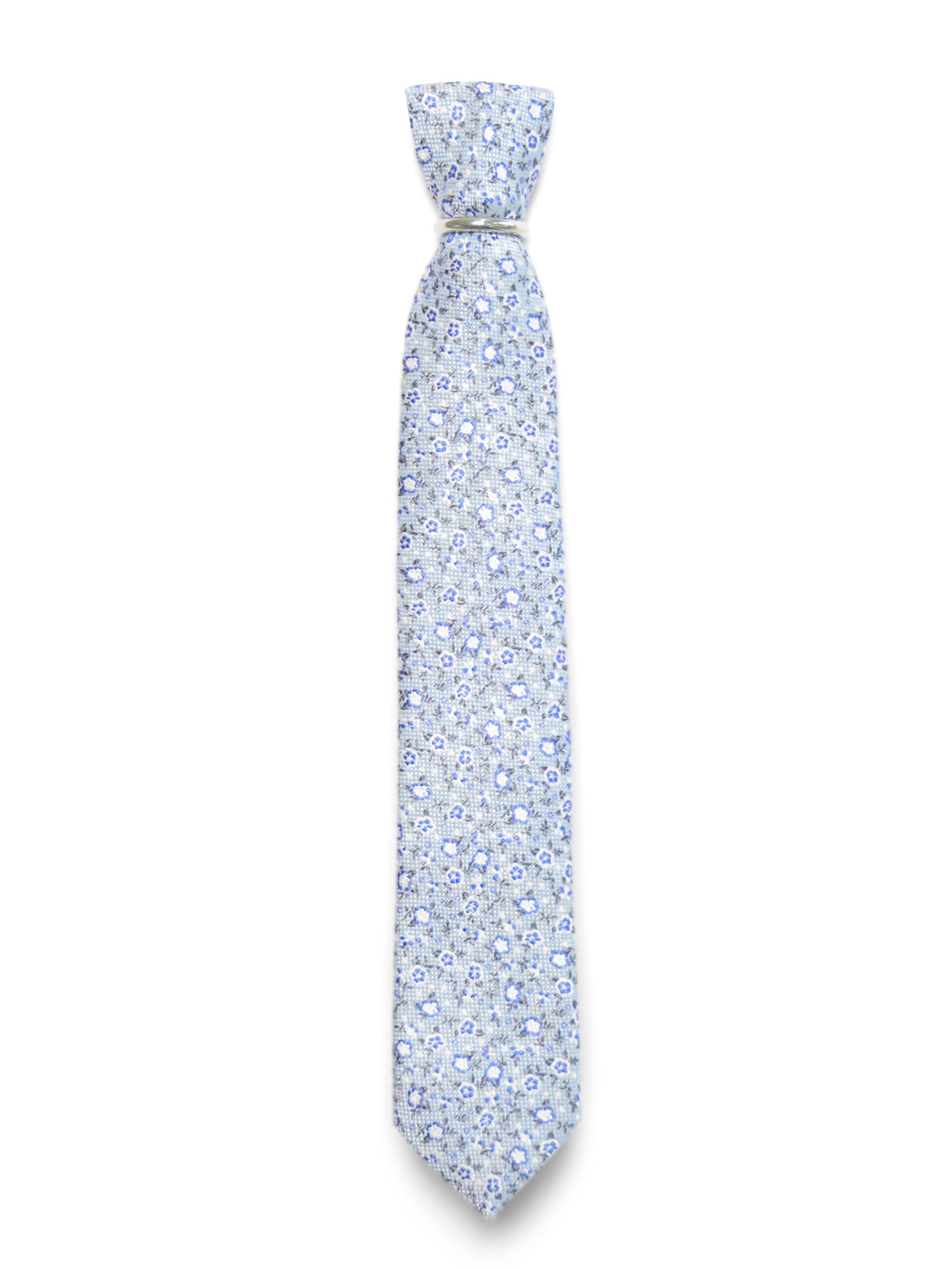 Real Guys Krawatten-Set mit Einstecktuch in Blau: Vorderseite