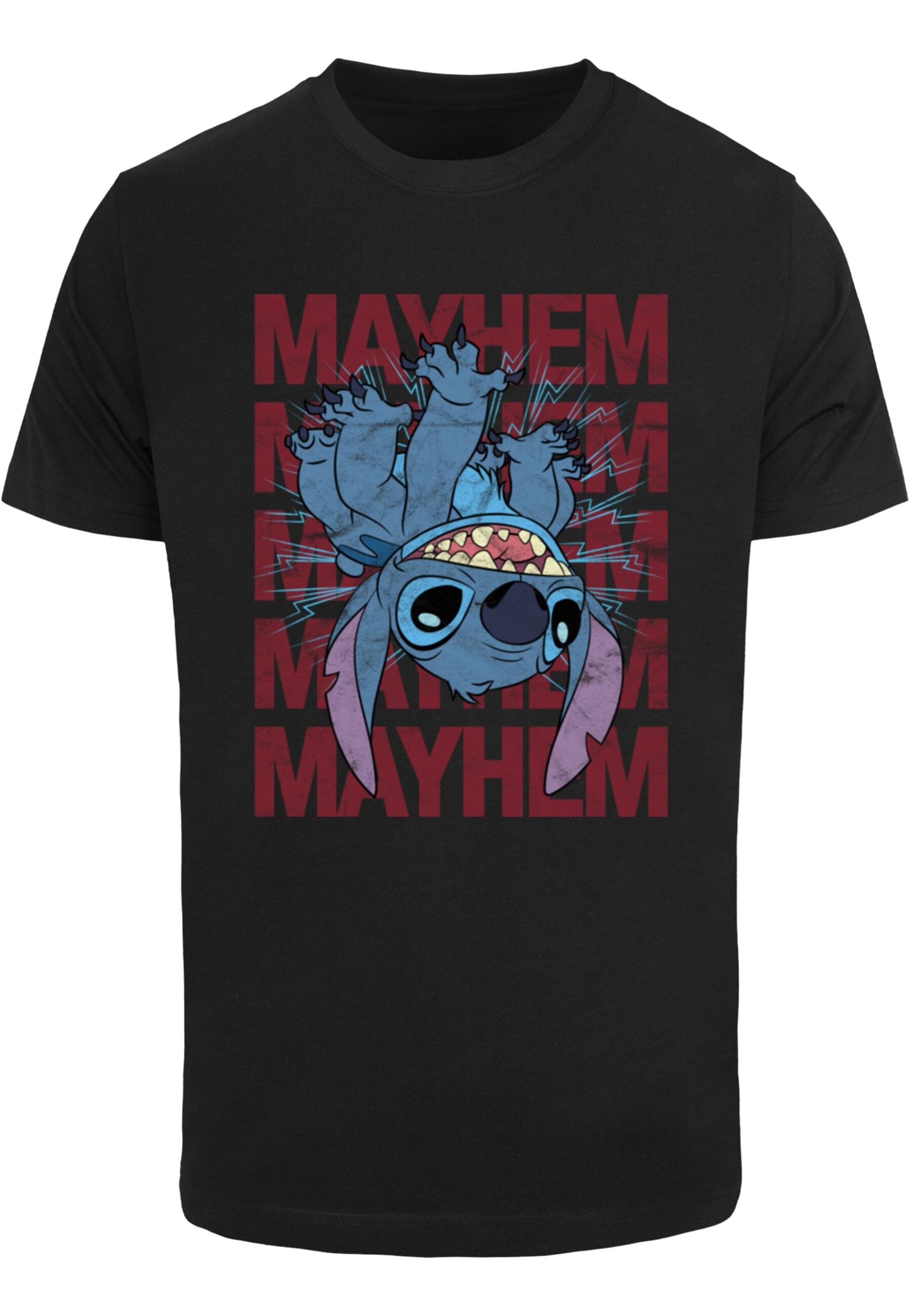 T-Shirt 'Lilo & Stitch Mayhem' Merchcode en noir : devant
