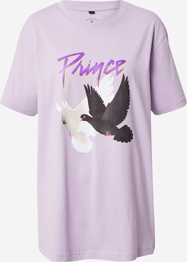Merchcode T-shirt oversize en violet / violet clair / noir / blanc, Vue avec produit