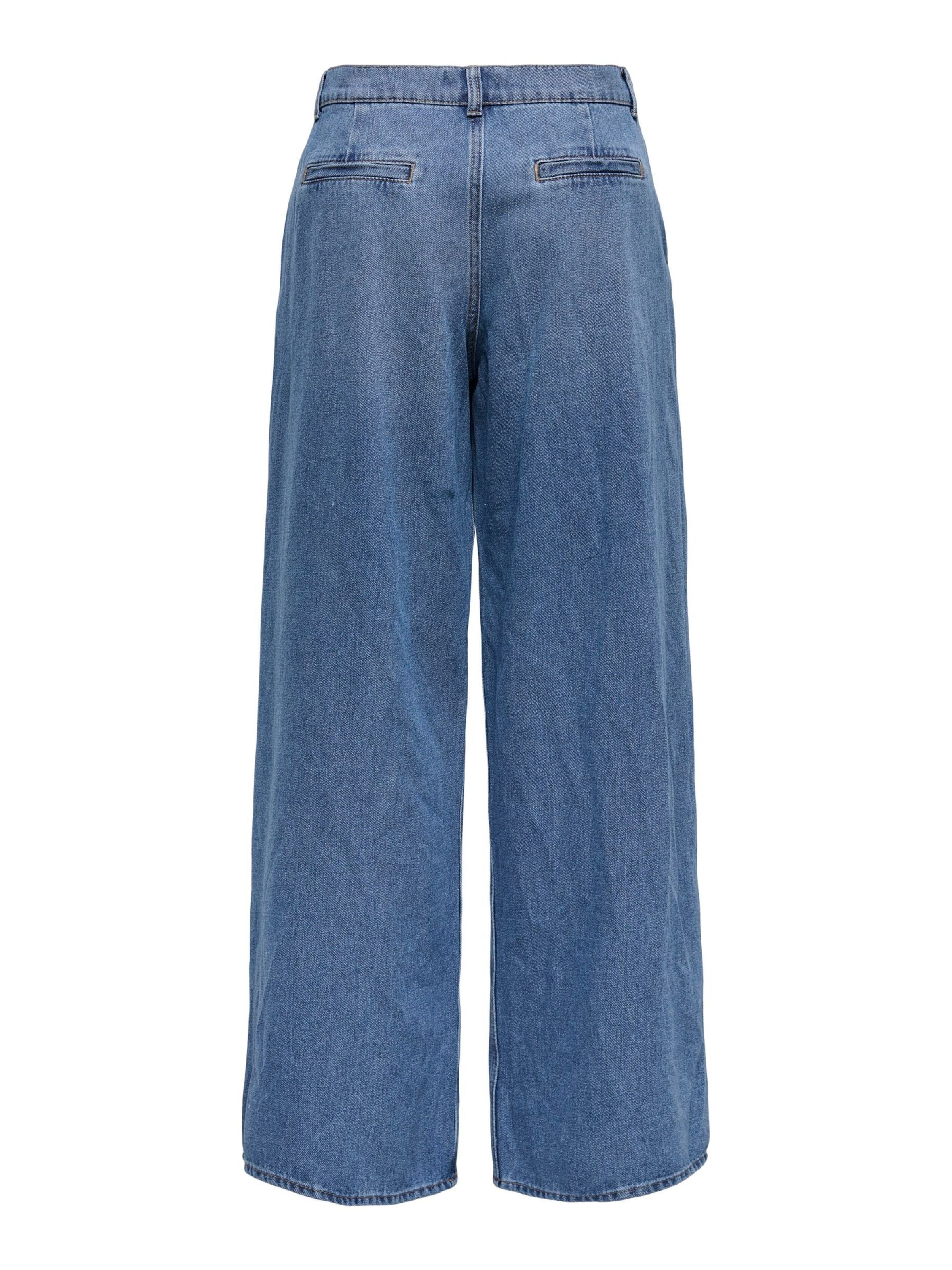 ONLY Wide leg Pleat-front jeans 'ONLIvy' in Blue