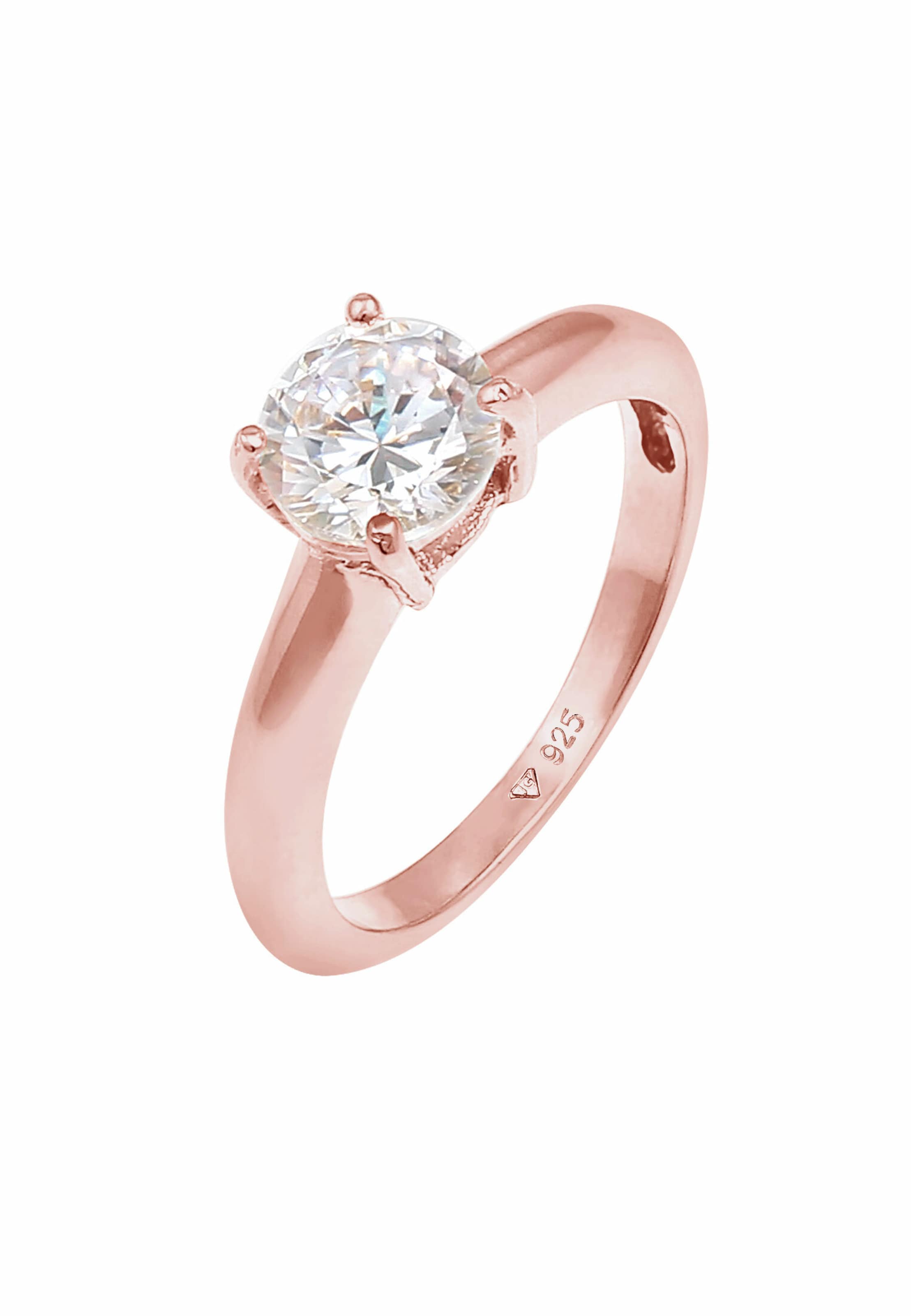 ELLI Ring 'Solitär' in Goud: voorkant