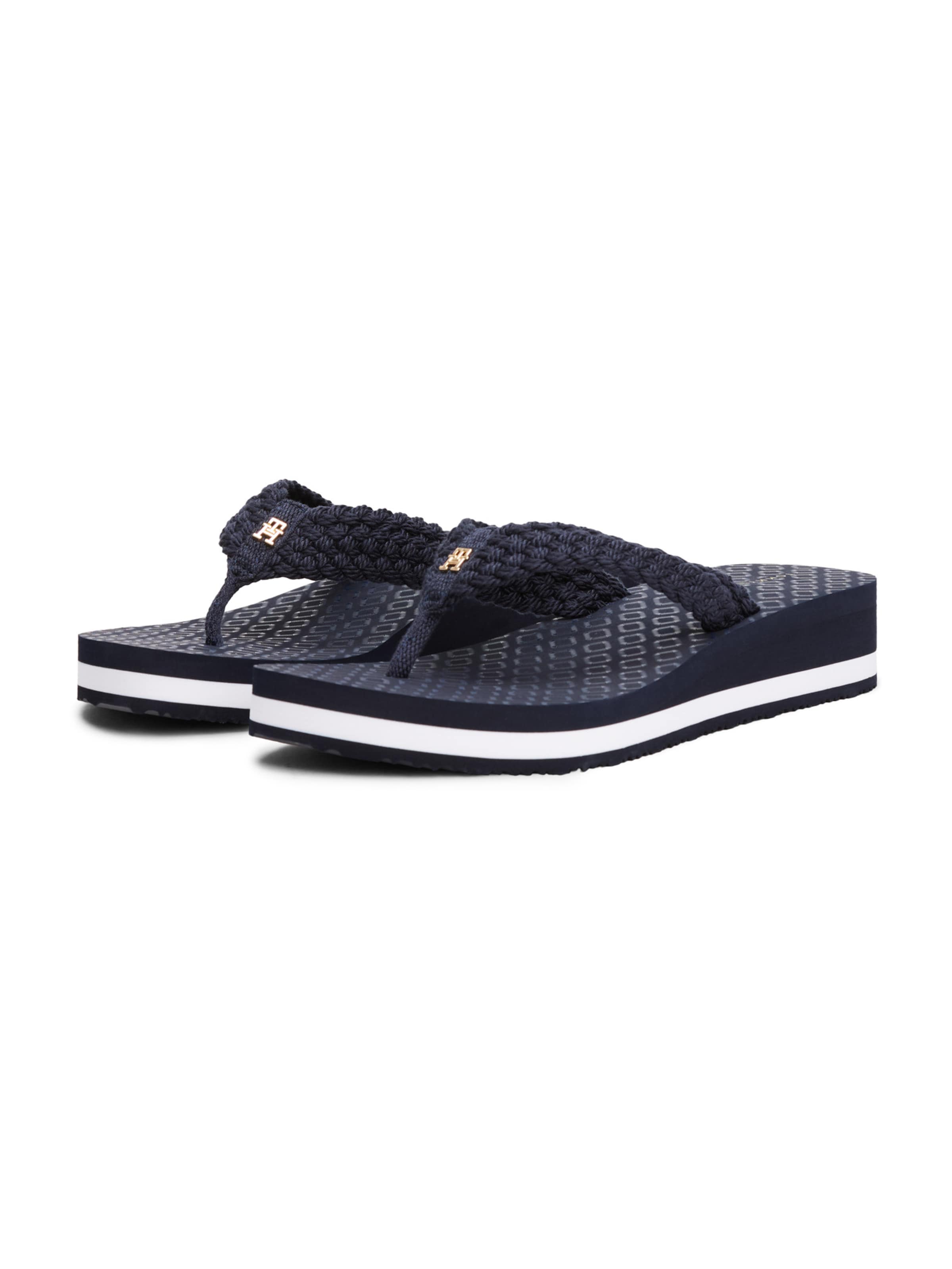 TOMMY HILFIGER Сандали с разделител за пръстите в синьо
