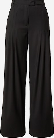 REMAINWide Leg/ Široke nogavice Hlače s naborima - crna boja: prednji dio
