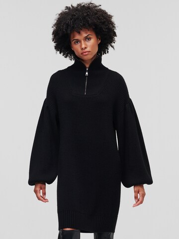 melns Karl Lagerfeld "Oversize" stila džemperis: no priekšpuses
