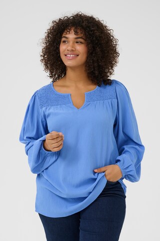 KAFFE CURVE - Blusa 'Lunda' em azul: frente