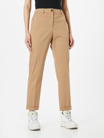 Regular Pantalon à plis 'Tachinoa' BOSS en beige : devant