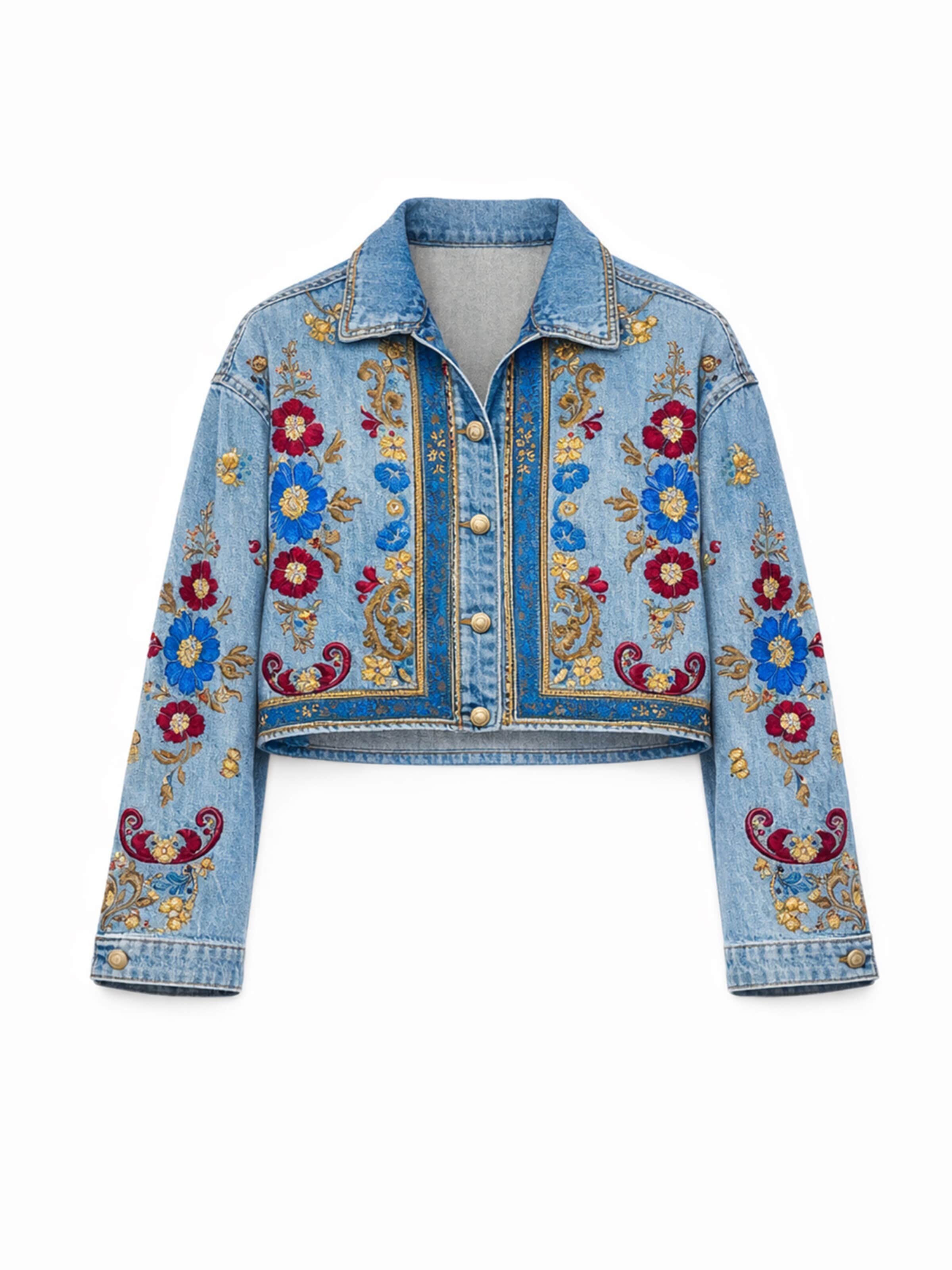 IT'S BASIC Bodywarmer 'Cropped Denim Jacket' in Blauw: voorkant
