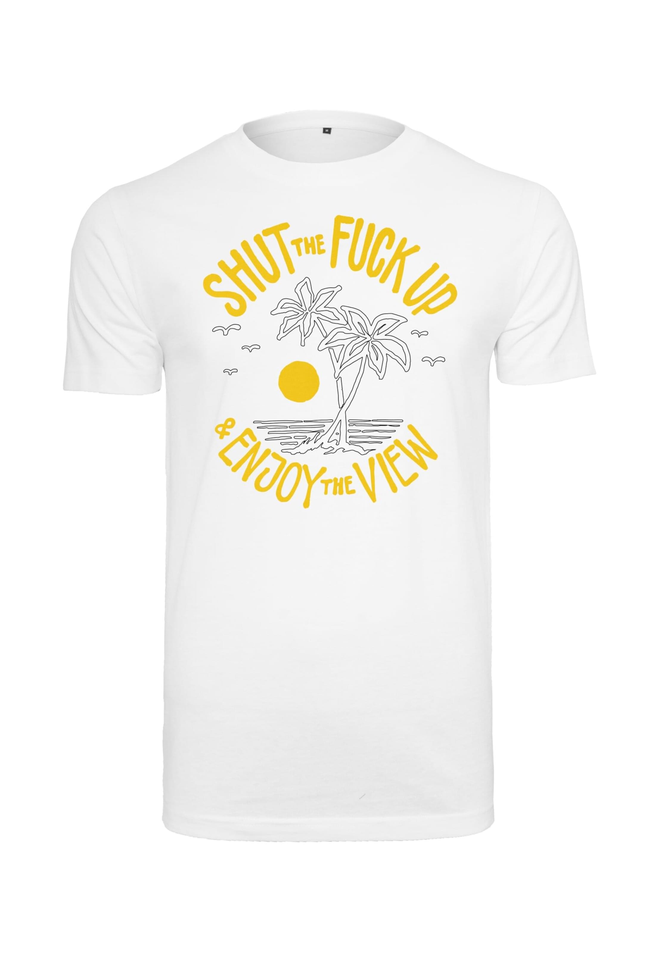 Mister Tee Tričko 'Shut the Fuck Up & Enjoy The View' - Biela: predná strana