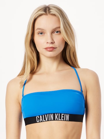 Calvin Klein Swimwear Bandeau Bikinitop in Blauw: voorkant