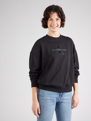Calvin Klein Jeans Sweatshirt in Zwart: voorkant