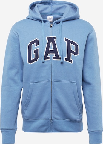 GAP - Sudadera con cremallera 'HERITAGE' en azul: frente