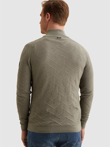 VANGUARD Sweter 'Pullover with half-zip and allover texture' w kolorze zielony