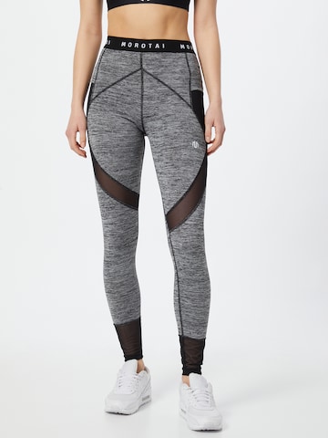 MOROTAI Skinny Sportbroek 'Naka' in Grijs: voorkant