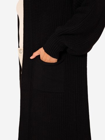 melns SASSYCLASSY "Oversize" stila adīta jaka
