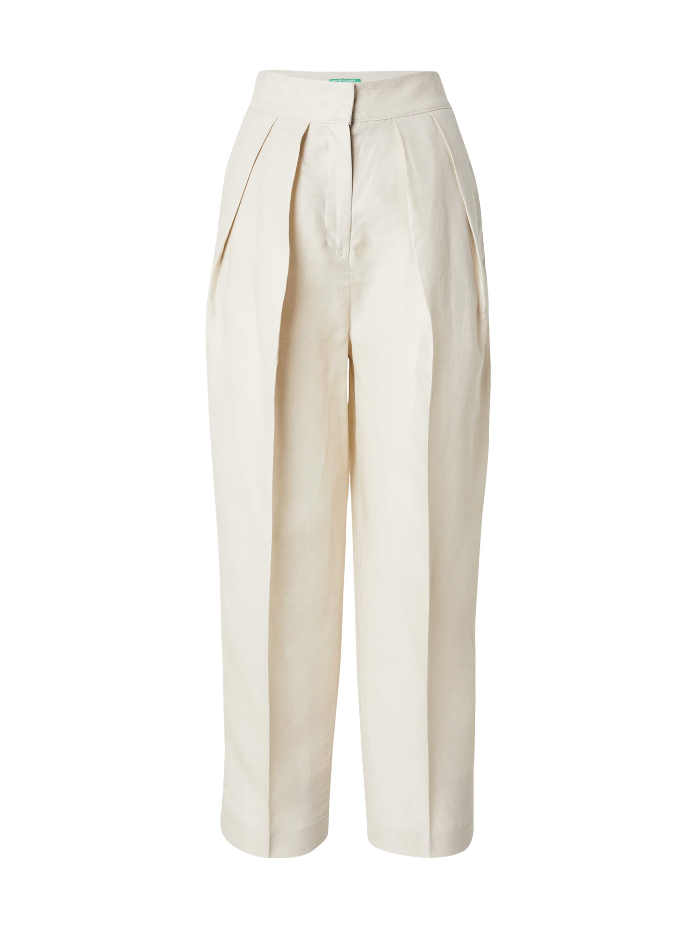 Regular Pantalon à plis UNITED COLORS OF BENETTON en beige : devant