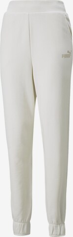 PUMA Tapered Workout Pants in White: front