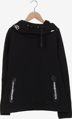 Superdry Sweatshirt & Zip-Up Hoodie in XXL in Black: front