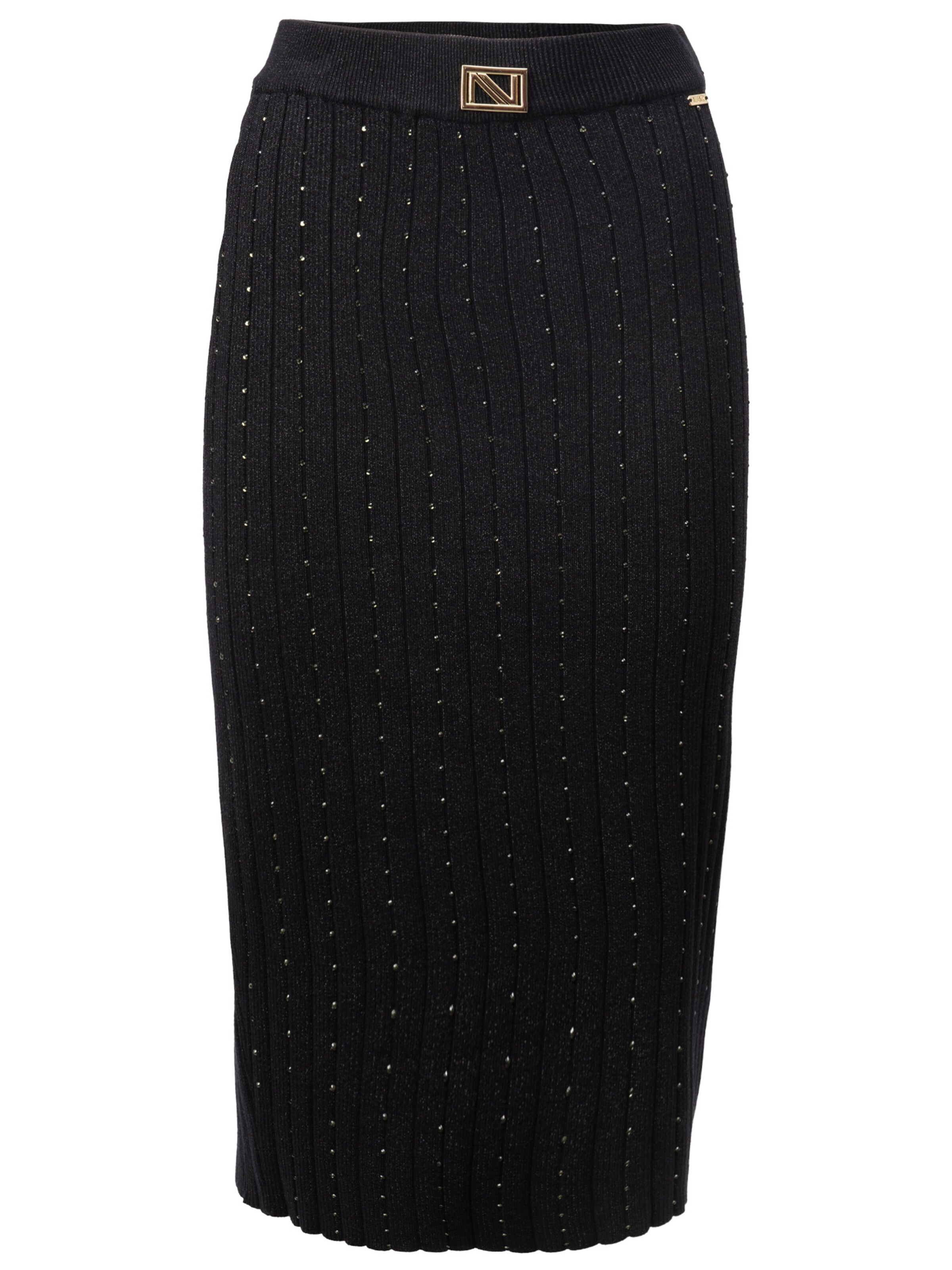 Influencer Φούστα σε μαύρο: μπροστά