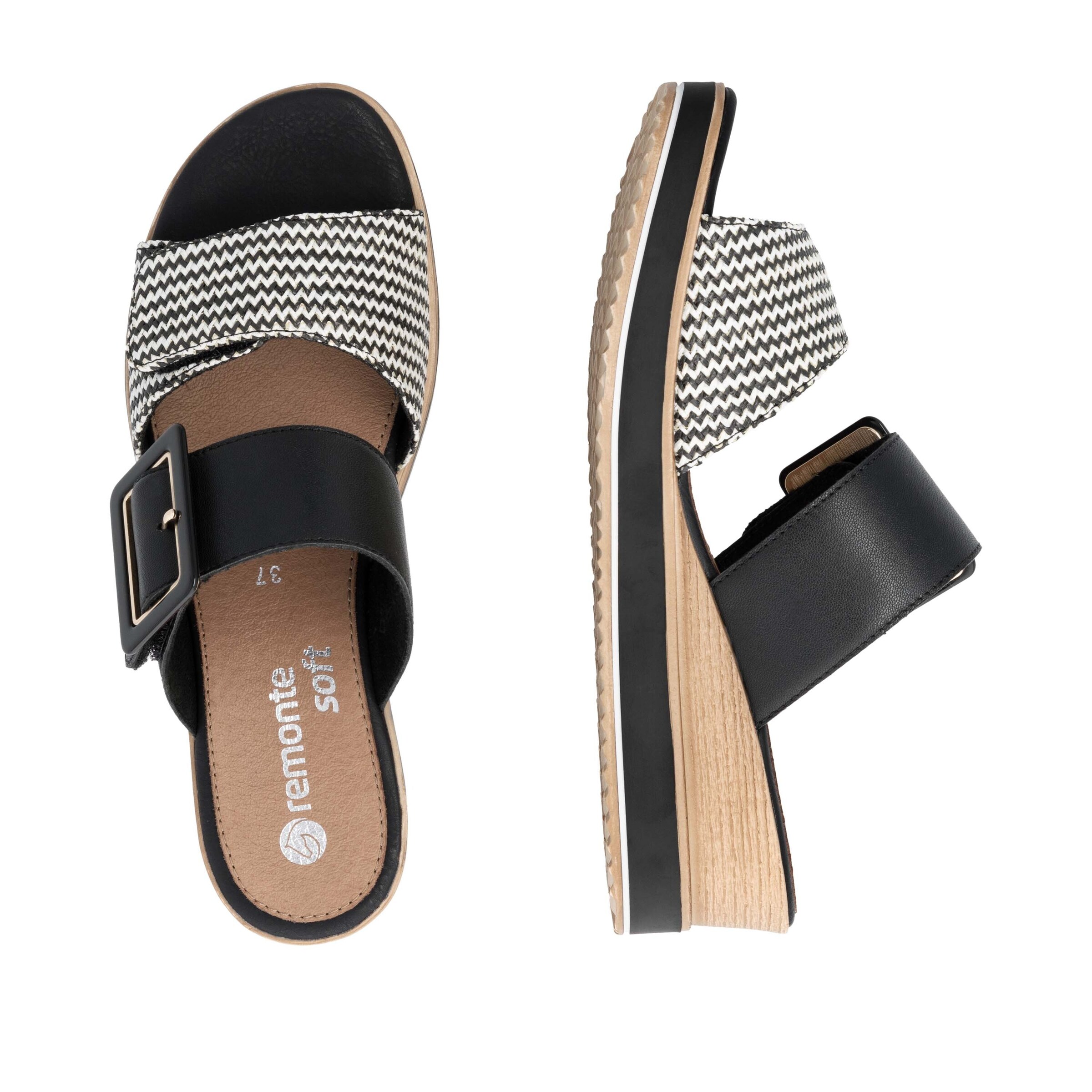 REMONTE Pantolette in Schwarz