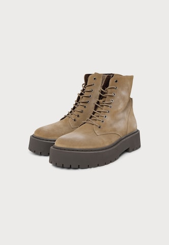 STEVE MADDEN Šněrovací kozačky 'Skylar' – hnědá: přední strana