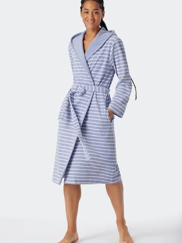 SCHIESSER Bademantel ' Feather Terry ' in Blau: Vorderseite