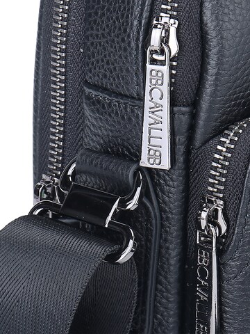 Borsa a tracolla 'Borsa a Tracolla Uomo Vera Pelle - Chiusura Zip B Cavalli' di B. Cavalli in nero