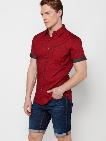 KOROSHI Regular fit Button Up Shirt in Red