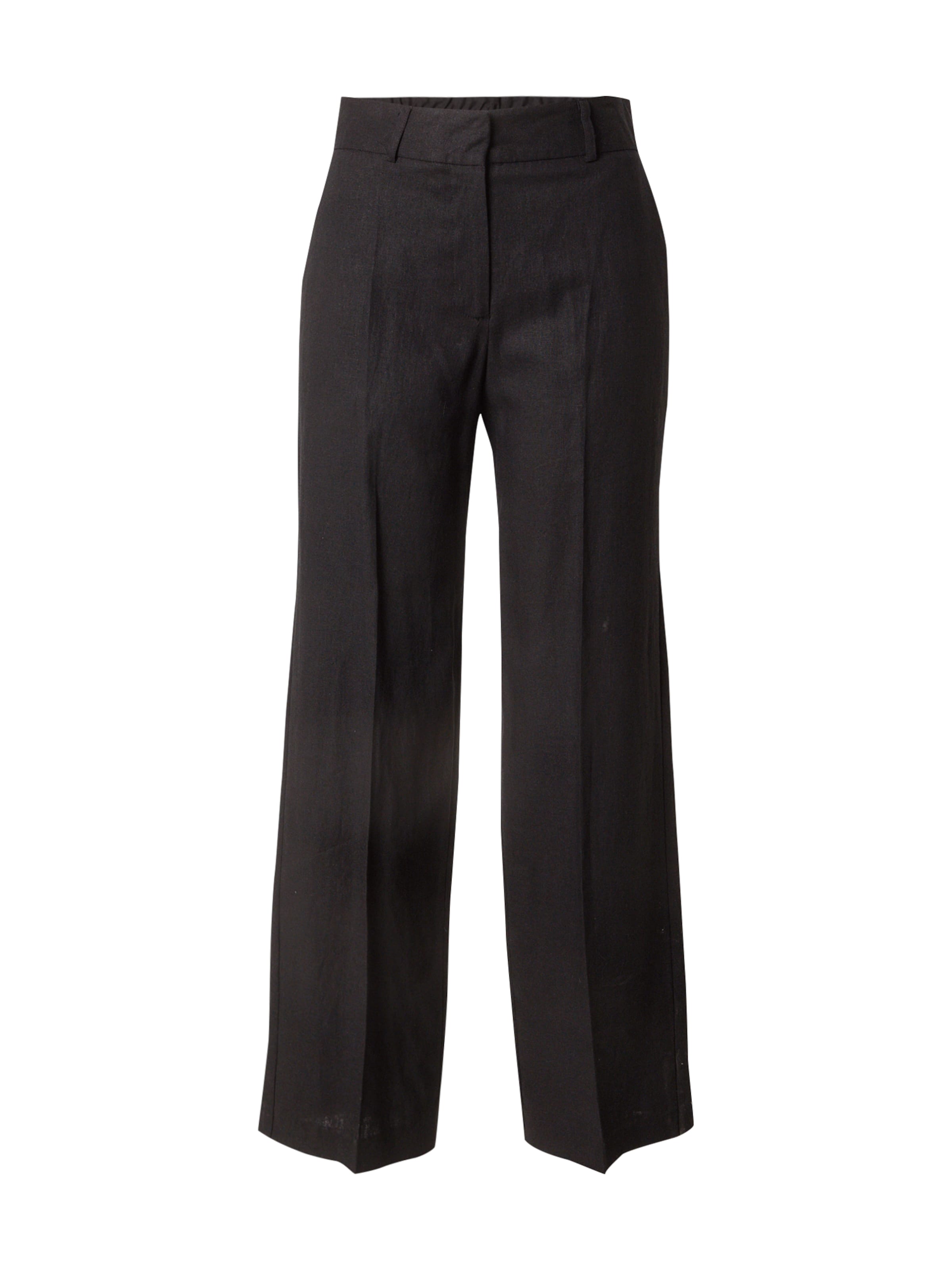 SELECTED Trousers with creases 'SLFTANIA-RITA' in Black: front
