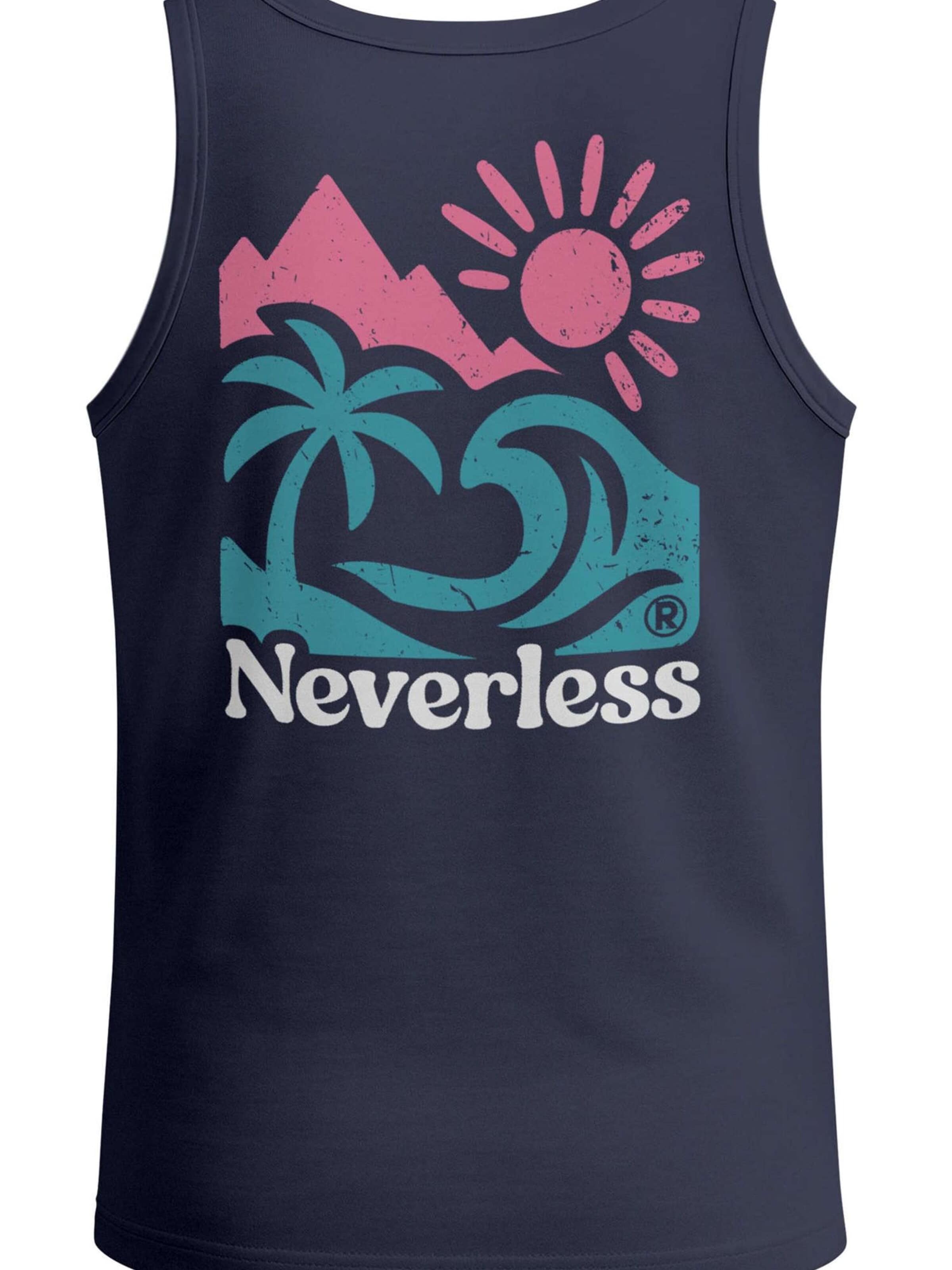 Neverless Shirt 'Beach Mountain' in Blue: front