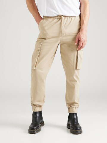 Effilé Pantalon cargo 'Adriano' ABOUT YOU x Jaime Lorente en beige : devant