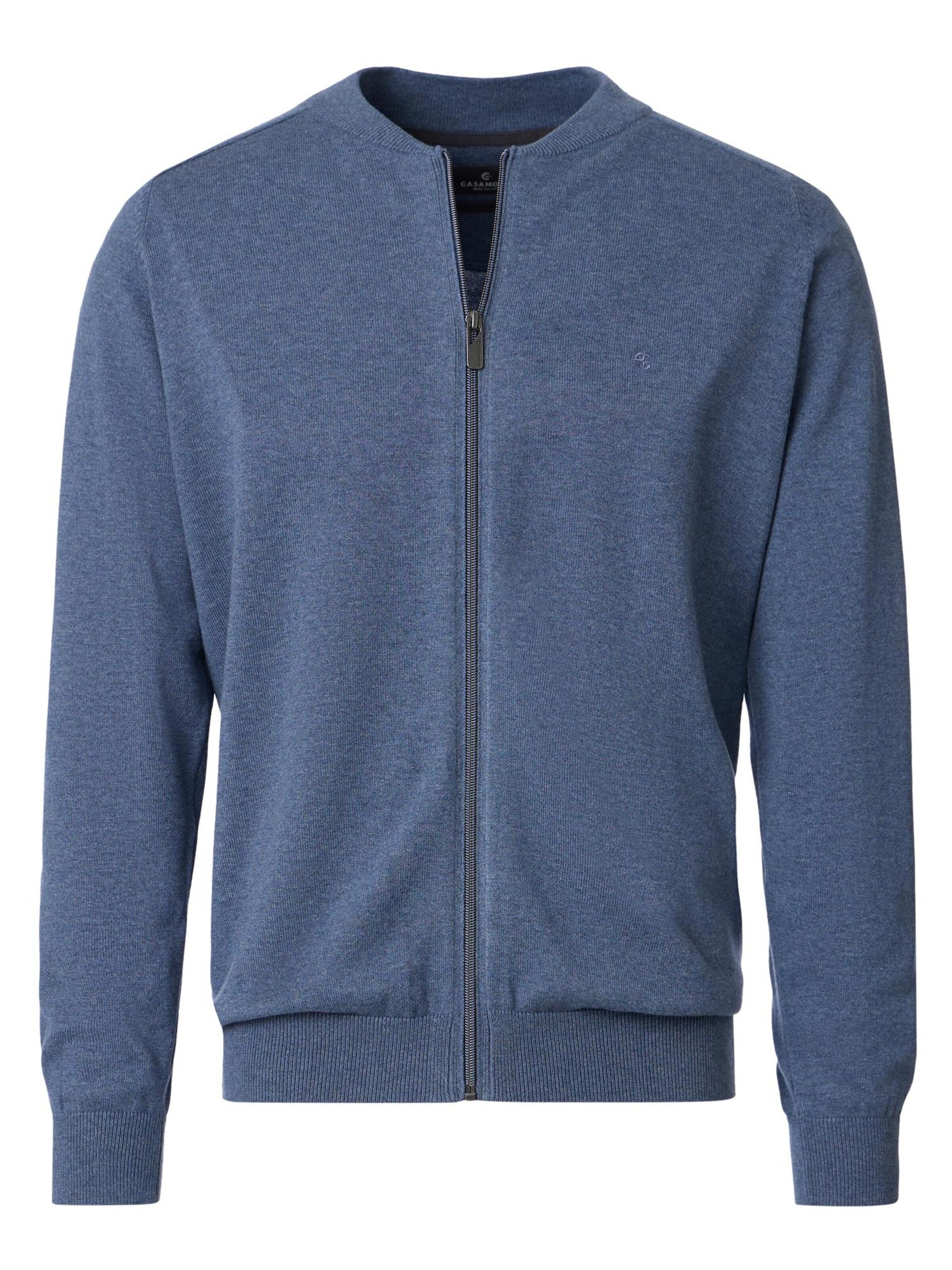 CASAMODA Knit cardigan 'Basic' in Blue: front